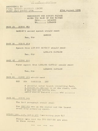 [Screenplay] The Spy Who Loved Me. Film script.