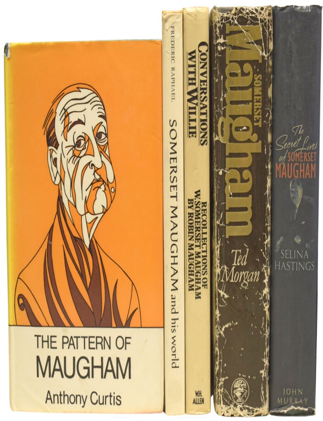 Item #74849 Group of five biographical vols; The Pattern of Maugham, Somerset Maugham and his World; Conversations with Willie, Somerset Maugham; The Secret Lives of Somerset Maugham;. William Somerset MAUGHAM, Ted MORGAN, Selina, HASTINGS.