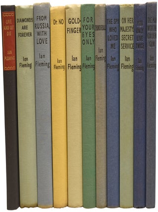 Complete UK Book Club Editions of Ian Fleming's James Bond Novels. Comprising: Live and Let Die, Diamonds Are Forever, From Russia With Love, Dr. No, Goldfinger, For Your Eyes Only (short stories inc. From A View To A Kill, Quantum of Solace), Thunderball, The Spy Who loved Me, On Her Majesty's Secret Service, You Only Live Twice, The Man with the Golden Gun.