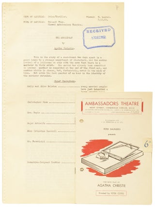 Item #75576 The Mousetrap. A Play. Associated British Picture Corporation (ABPC) reader's...