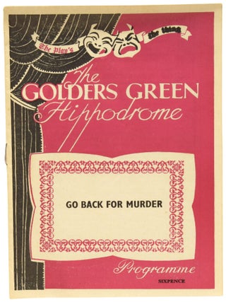 Go Back For Murder. A Play. Associated British Picture Corporation (ABPC) reader's report, unfavourably assessing the play's potential for film adaptation. Together with vintage theatre programme.