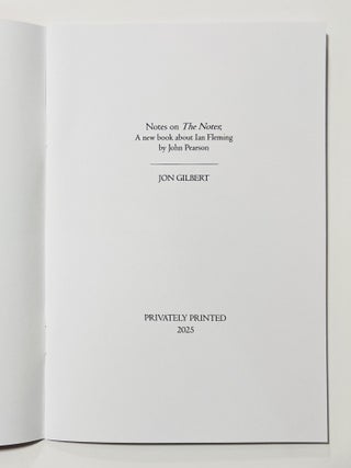 Notes on The Notes [Ian Fleming biography review].