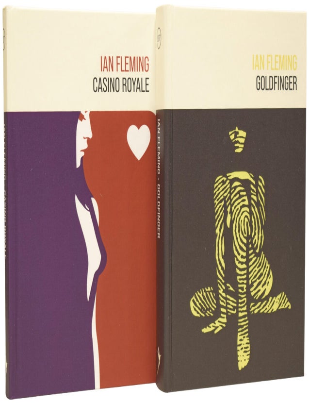 Item #75816 Casino Royale [together with] Goldfinger. Michael Gillette 007 Hardbacks. SPECIAL EDITIONS with metallic edges. Ian Lancaster FLEMING.