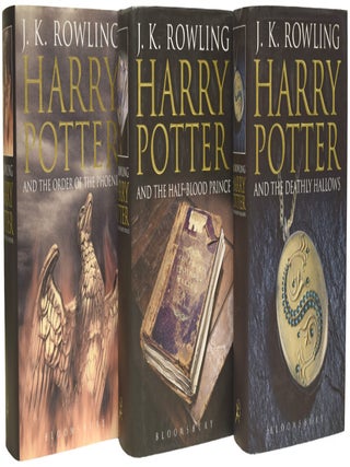 Harry Potter Series, Complete UK Adult hardback set. Being: The Philosopher's Stone; The Chamber of Secrets; The Prisoner of Azkaban; The Goblet of Fire; The Order of The Phoenix; The Half-Blood Prince; The Deathly Hallows.