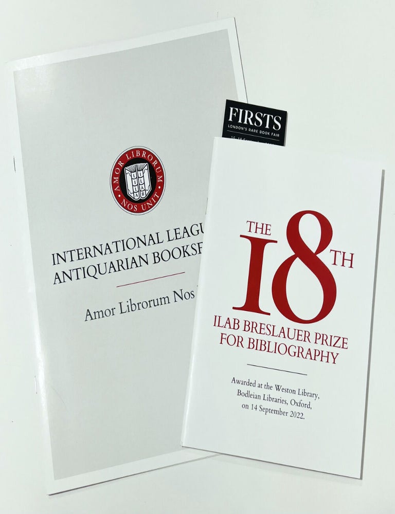 Item #76116 The 18th ILAB Breslauer Prize for Bibliography. With a Foreword by Fabrizio Govi. BIBLIOGRAPHY / Ian Fleming, Authors, Daniel De Simone James Fleming, Jon Gilbert, Angelika Elstner.