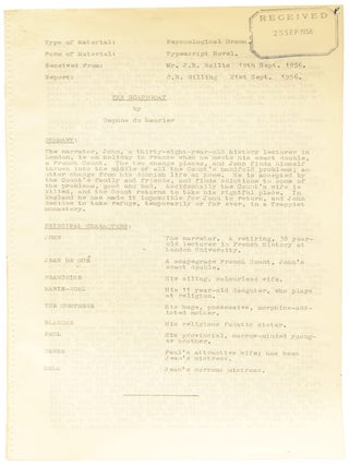 The Scapegoat. Associated British Picture Corporation (ABPC) reader's report, assessing the novel's potential for film adaptation, together with a First Edition book.