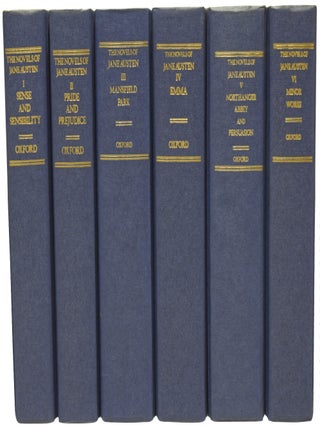 The Novels [Works] of Jane Austen. The Oxford Illustrated Jane Austen. The Text based on Collation of the Early Editions by R.W. Chapman. With Notes, Indexes and Illustrations from Contemporary Sources. The works include: Sense and Sensibility, Pride and Prejudice, Mansfield Park, Emma, Northanger Abbey and Persuasion, and Minor Works.