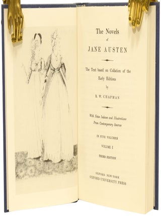 The Novels [Works] of Jane Austen. The Oxford Illustrated Jane Austen. The Text based on Collation of the Early Editions by R.W. Chapman. With Notes, Indexes and Illustrations from Contemporary Sources. The works include: Sense and Sensibility, Pride and Prejudice, Mansfield Park, Emma, Northanger Abbey and Persuasion, and Minor Works.