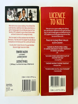 Licence to Kill. James Bond is Back. UK and US paperbacks.