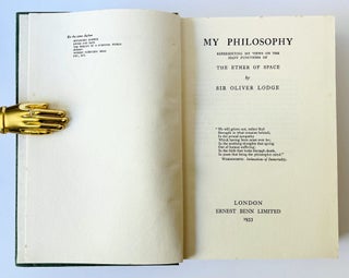 Item #76393 My Philosophy. Representing my Views on the Many Functions of the Ether of Space. Sir...